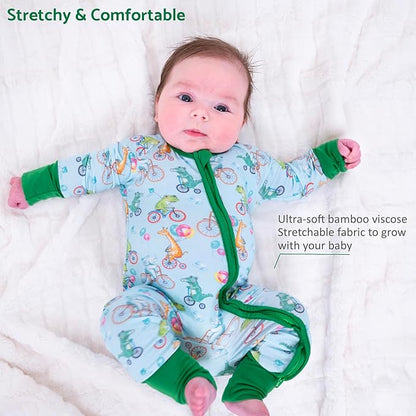 LollyBanks Baby Pajamas, 2-Way Zipper Infant Romper, 95% Viscose Made from Bamboo and 5% Spandex, Baby Sleepers