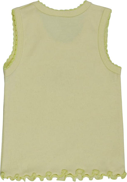 ToBeInStyle Girl's 4 Pack Ruffle Hem Cotton Tank Tops