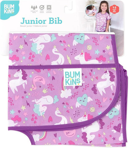 Bumkins Bibs - Toddler Bibs, Waterproof, Large for 1-3 Years, Short Sleeve