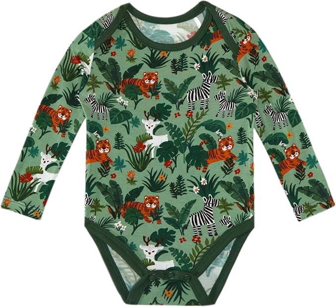 Baby Viscose from Bamboo Bodysuit for Boys Girls Long Sleeve Romper Soft Outfits for Infant One-Piece Cute Clothes