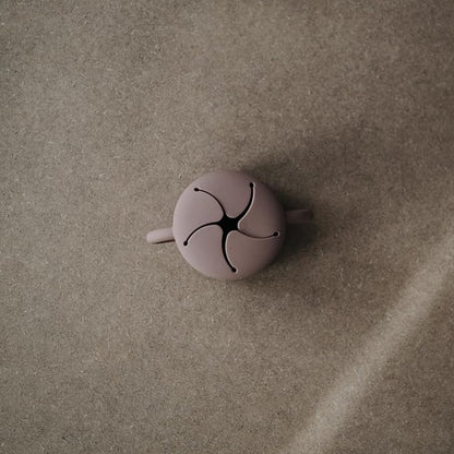 mushie Silicone Snack Cup | Spill Proof Food Container for Toddler and Baby (Cloudy Mauve)