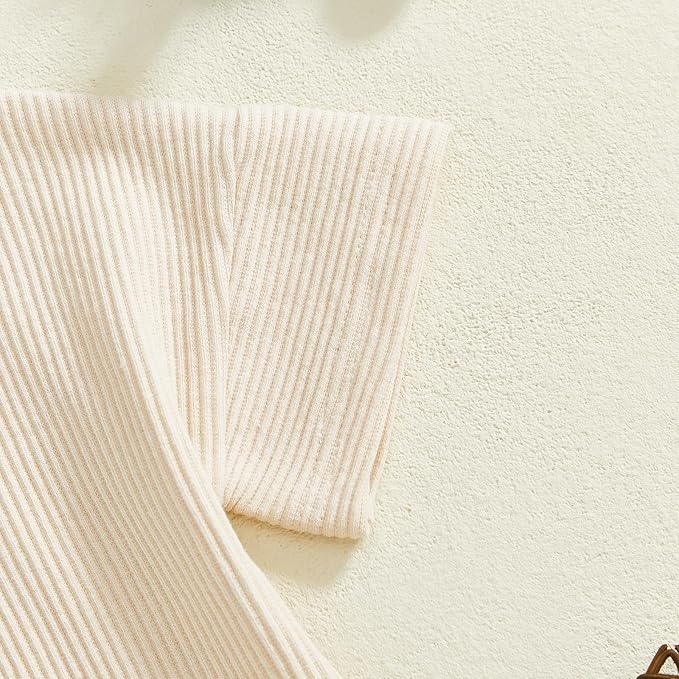 Merqwadd Baby Summer Bubble Romper Infant Boy Girl Short Sleeve Onesie Oversize Cotton T-shirt Bodysuit Top