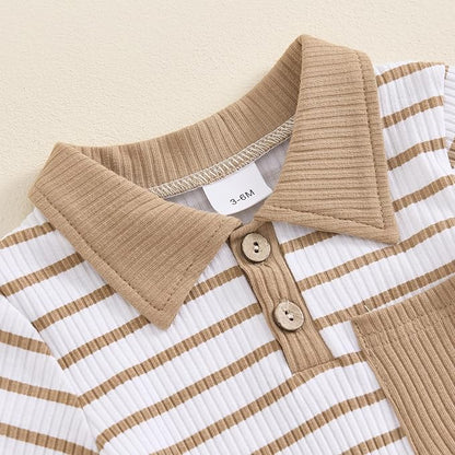 Newborn Baby Boy Girl Clothes Ribbed Knitted Long Sleeve Romper Pants Solid Cotton Infant Fall Winter Outfits 2Pcs