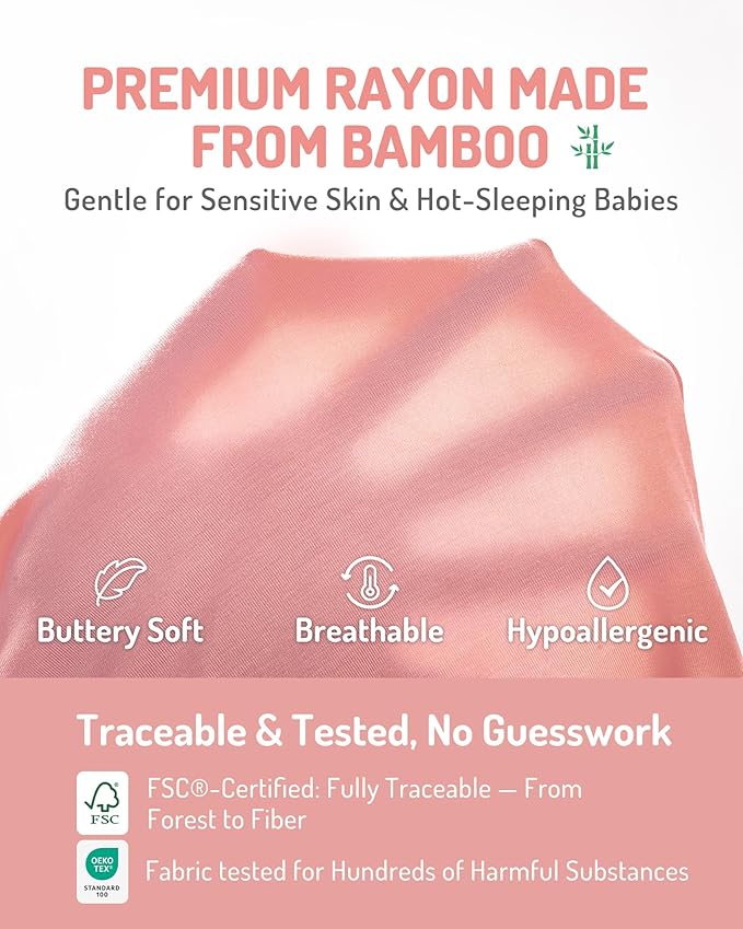 HAPIU Rayon from Bamboo Baby Footed Pajamas, 2 Way Zipper YKK, Footie for Baby Boy Girls, Newborn-24 Months