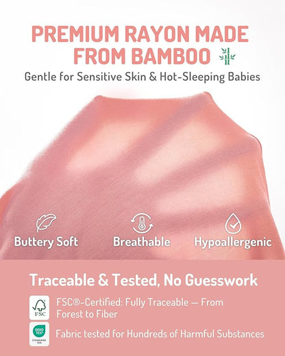 HAPIU Rayon from Bamboo Baby Footed Pajamas, 2 Way Zipper YKK, Footie for Baby Boy Girls, Newborn-24 Months