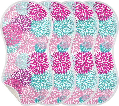vvfelixl Dahlia Flower Print Burp Cloths for Baby Boy Girls Baby Washcloths Burp Rags 1 Pack Purple