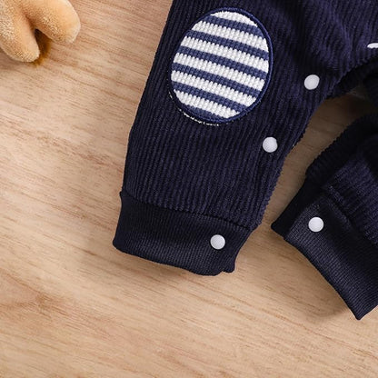 Baby Boy Clothes Newborn Hoodie Romper Fall Winter One-piece Outfit Infant Cute Cartoon Clothing Set 0-18 Months