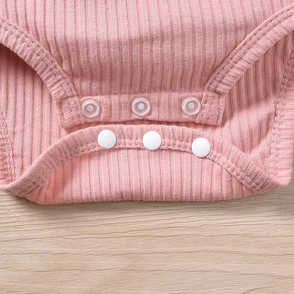 Unutiylo Preemie Newborn Baby Girl Clothes Romper Suspender Dress Fall Winter Outfits Ruffle Long Sleeve Jumpsuit