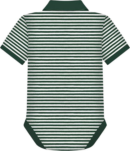 Creative Knitwear College Baby Striped Polo Bodysuit - Team Logo, Multiple Colors, for Boys & Girls (0-12 Months)