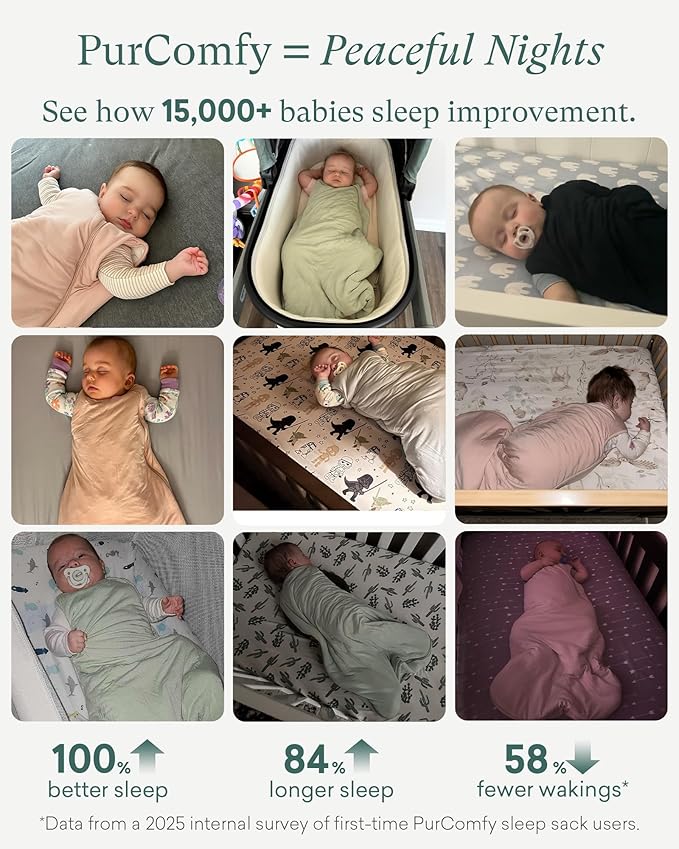 PurComfy Supersoft Sleep Sack 1.0 TOG, Premium Bamboo Viscose Baby Sleeping Bag 2-Way Zipper Sleep Sack Baby Wearable Blanket