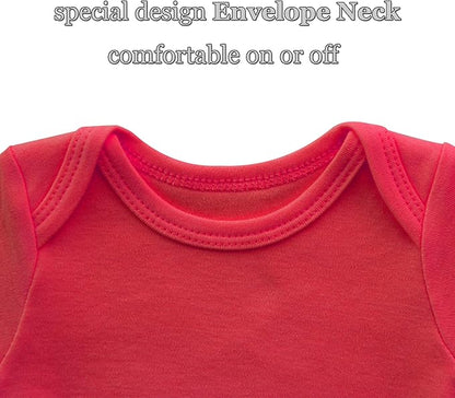 Baby Onsies 100% Cotton Short Sleeve Baby Bodysuits Solid Color Infant Bodysuits for Newborn Baby 3-Pack