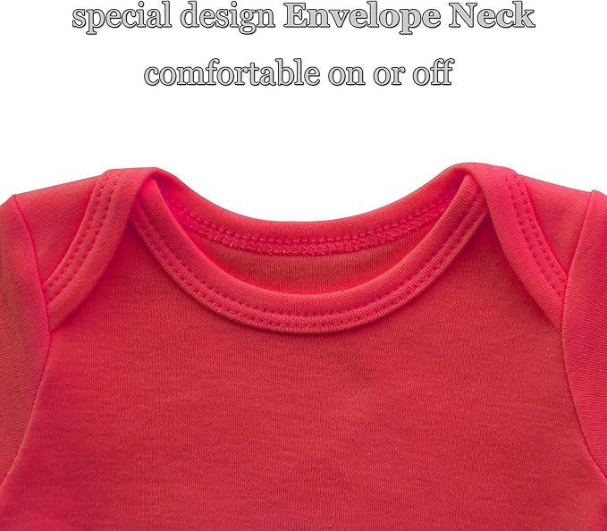 Baby Onsies 100% Cotton Short Sleeve Baby Bodysuits Solid Color Infant Bodysuits for Newborn Baby 3-Pack