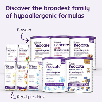 Nutricia Neocate Syneo Junior - Hypoallergenic, Dairy-free, Amino Acid-Based Formula for 1+ Years - For Toddlers, Kids & Teens - Powdered Formula - Syneo Junior - 14.1 oz can (Case of 1)