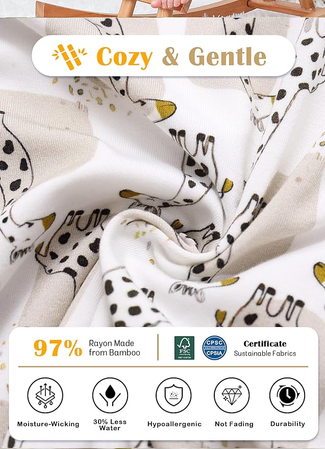 JunNeng Viscose from Bamboo Baby Boy Sleeper with Mitten Cuffs, Footless Soft Zippy Pajamas, Sleep N' Play Romper 0-18 Months