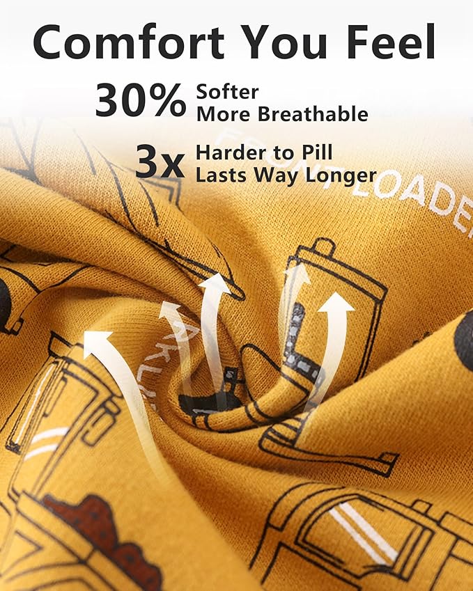 BeiVSlley Toddler Boys 3 Pack Cotton Pullover Crewneck Sweatshirt Long Sleeve Cartoon Shirt Sweaters Tops