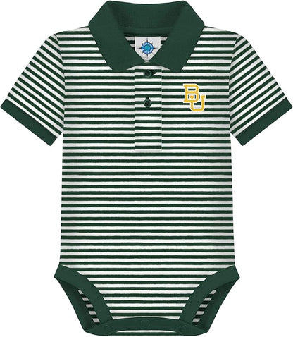 Creative Knitwear College Baby Striped Polo Bodysuit - Team Logo, Multiple Colors, for Boys & Girls (0-12 Months)