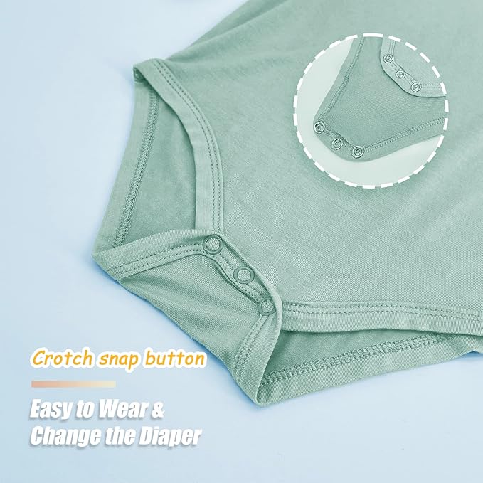 Jimonda Baby Bodysuits Rayon from Bamboo Short Sleeve Baby Boys Girls Rompers Soft Outfits Newborn Clothes