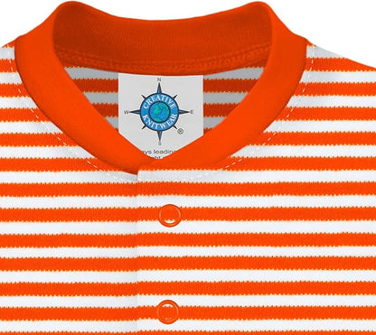 Creative Knitwear College Baby Striped Footed Romper - Team Logo, Multiple Colors, for Boys & Girls (0-9 Months)