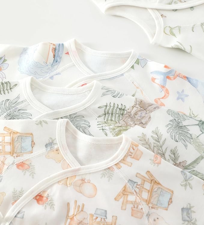 Baby Girl Boy Romper Side Snap Kimono Japanese Cotton Newborn Outfit Newborn-6M