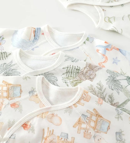 Baby Girl Boy Romper Side Snap Kimono Japanese Cotton Newborn Outfit Newborn-6M