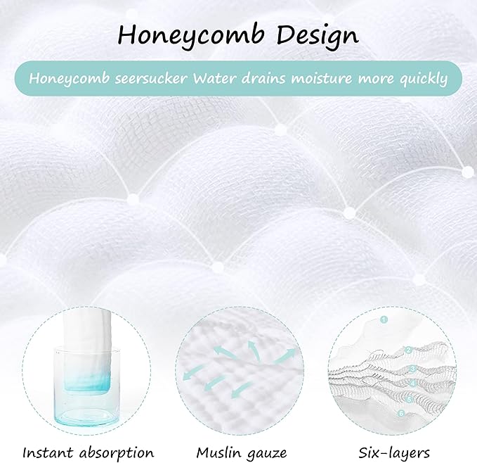 HIPHOP PANDA 10 Pack 6-Layers Muslin Burp Cloths Large - Durable 100% Cotton - Extra Absorbent and Soft Boys & Girls Rags for Newborn Registry (White+Sakura Series, 20" X10")