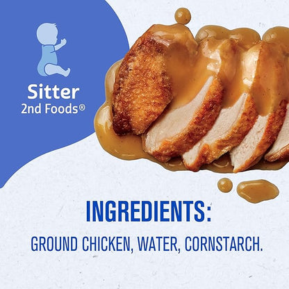 Gerber Stage 2, Chicken and Gravy Jar, Baby Food, Mealtime Poultry Puree