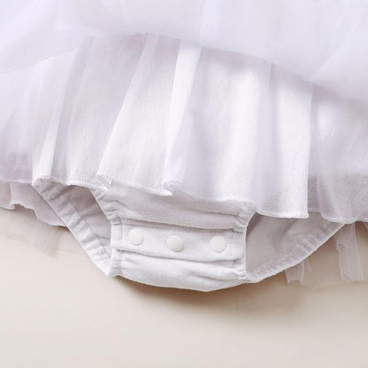 Magic Park 0-18M Infant Bodysuit Tutu Dress Baby Girl Romper Dress Toddler Solid Color Tulle Skirt Baptism Holidays Outfits