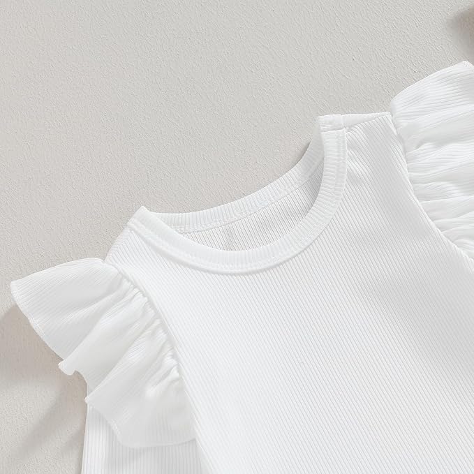 Newborn Infant Baby Girl Solid Ruffle Romper Bodysuit Jumpsuit Casual Clothes One Piece Outfit