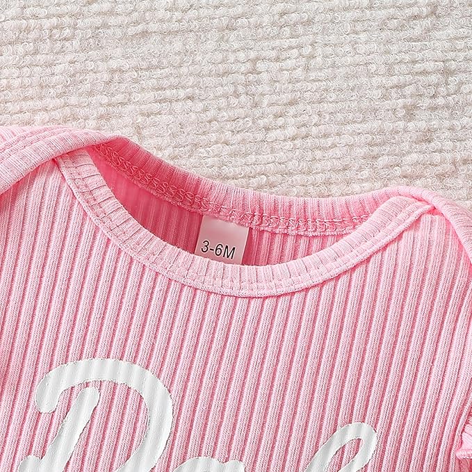 ChuYuKu Baby Girls Newborn Long Sleeve Romper Infant Winter Clothes Floral Pants Outfits with Headband & Mittens 0-6M