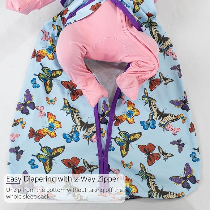 LollyBanks Sleep Sack, 100% Cotton Neutral Baby Sacks, 0.5 TOG Sleep Sacks Lightweight with 2-Way Zipper