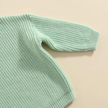 Newborn Baby Boy Girl Knit Sweater Long Sleeve Solid Winter Warm Sweatshirt Top Outfit Infant Toddler Fall Clothes