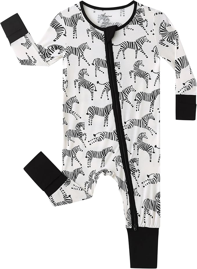 Unisex Infant Neutral Zipped Footies, Viscose from Bamboo 2-Way Zipper Romper Outfit, 0-24 Months One-piece Jumpsuit