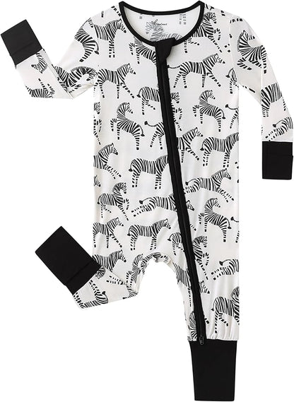 Unisex Infant Neutral Zipped Footies, Viscose from Bamboo 2-Way Zipper Romper Outfit, 0-24 Months One-piece Jumpsuit