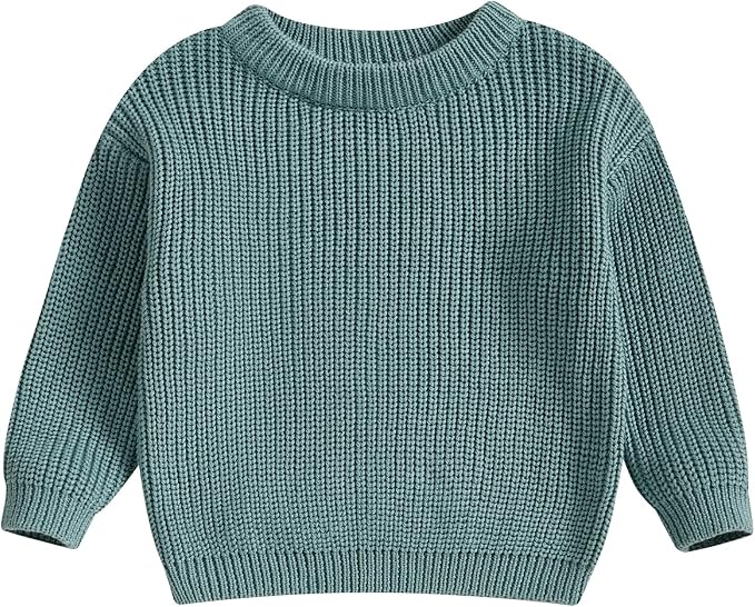 Newborn Baby Boy Girl Knit Sweater Long Sleeve Solid Winter Warm Sweatshirt Top Outfit Infant Toddler Fall Clothes