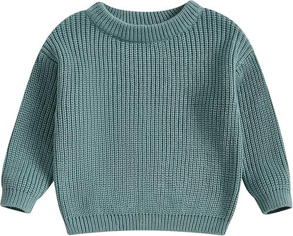 Newborn Baby Boy Girl Knit Sweater Long Sleeve Solid Winter Warm Sweatshirt Top Outfit Infant Toddler Fall Clothes