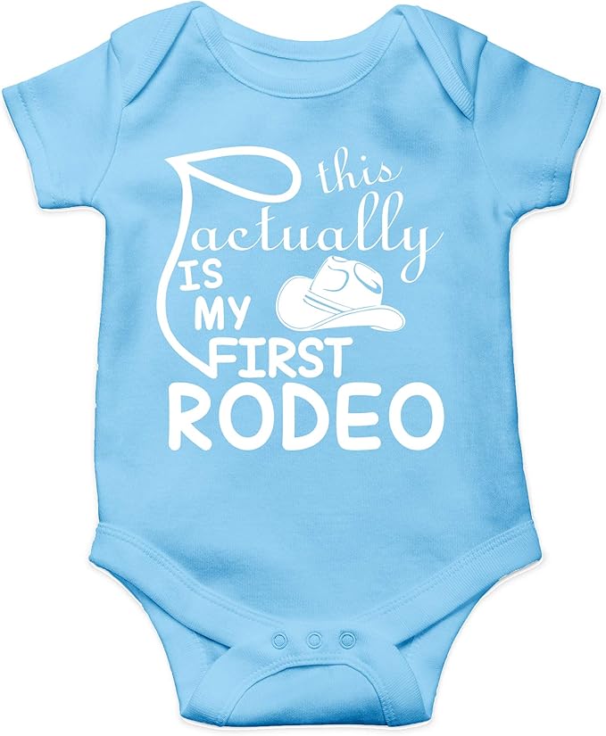 AW Fashions This Is Actually My First Rodeo Baby Bodysuit Adorable Newborn Girl Boy Clothes Newborn Romper