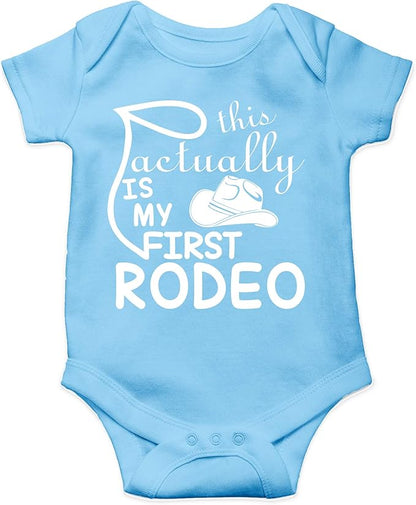 AW Fashions This Is Actually My First Rodeo Baby Bodysuit Adorable Newborn Girl Boy Clothes Newborn Romper
