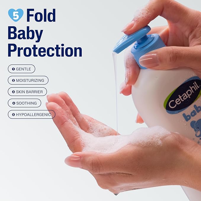 Cetaphil Baby Shampoo and Body Wash with Organic Calendula, Tear Free, Hypoallergenic, Ideal for Everyday Use, Dermatologist Tested, 7.8oz