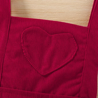 Tiny Cutey Newborn Baby Girl Clothes Bell Sleeve Romper and Corduroy Overalls Shorts Infant Girl Fall Outfits