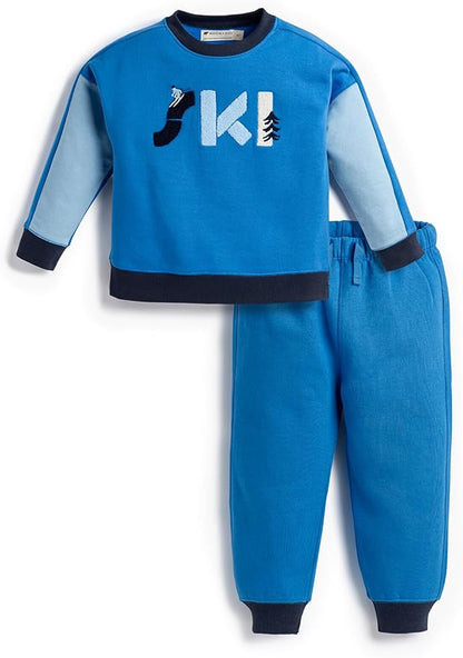 monica + andy Sporty Sweatsuit, 100% Organic Cotton Clothes for Boys & Girls, Outfit Sizes For Kids, Toddler & Infant