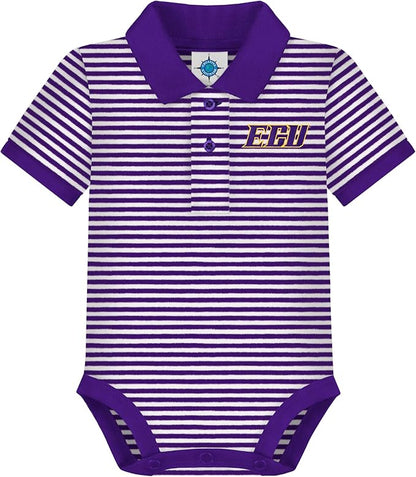 Creative Knitwear College Baby Striped Polo Bodysuit - Team Logo, Multiple Colors, for Boys & Girls (0-12 Months)