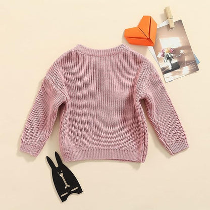 Newborn Baby Boy Girl Knit Sweater Long Sleeve Solid Winter Warm Sweatshirt Top Outfit Infant Toddler Fall Clothes