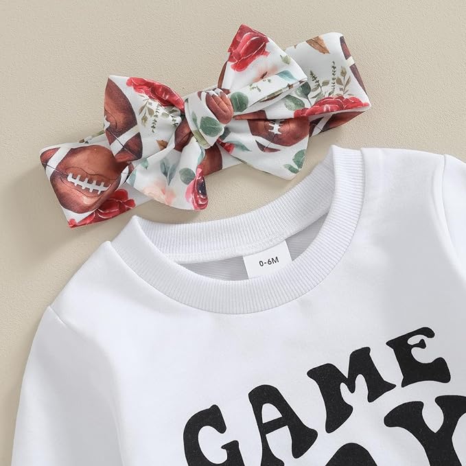 3Pcs Baby Girl Outfits Daisy Sweatshirt + Pants + Headband Infant Fall Winter Clothes