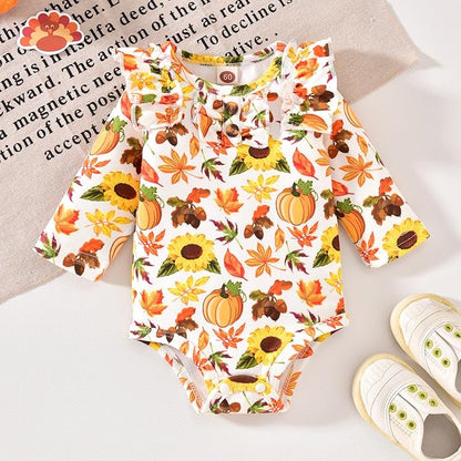 Aalizzwell Preemie Newborn Infant Baby Girls Clothes Ribbed Bodysuit Pants Set Fall Winter Outfits