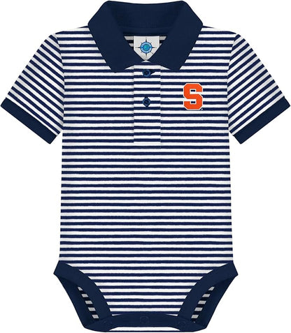 Creative Knitwear College Baby Striped Polo Bodysuit - Team Logo, Multiple Colors, for Boys & Girls (0-12 Months)