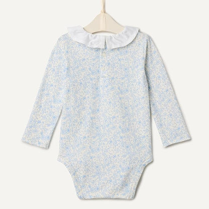 Amazon Essentials x Sofia Grainge Baby Girls' Long-Sleeve Ruffle Collar Bodysuit, Pack of 2