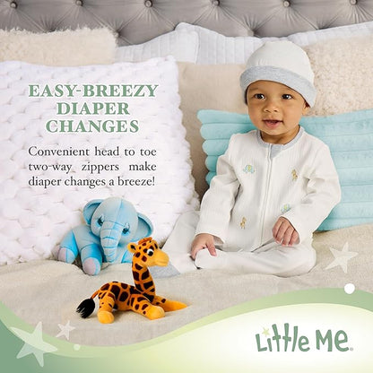 Little Me Clothes for Baby Girls' 100% Cotton Scratch-Free Tag Footie Sleeper, Preemie to 9 Months