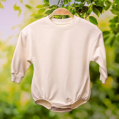 Baby Girl Romper Set 2-Pack Cotton Bodysuits, Long Sleeve & Short Plain Outfit, Newborn Infant Outfit for Girls