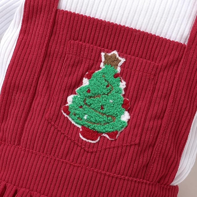 Tiny Cutey Newborn Baby Girl Clothes Bell Sleeve Romper and Corduroy Overalls Shorts Infant Girl Fall Outfits