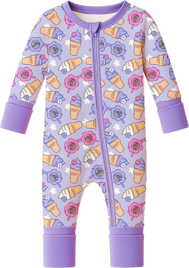 ITSY BITSY BOUTIQUE Viscose Bamboo Baby Pajamas - Boys and Girls Footie Sleeper Convertible 2-Way Zipper Sleeper
